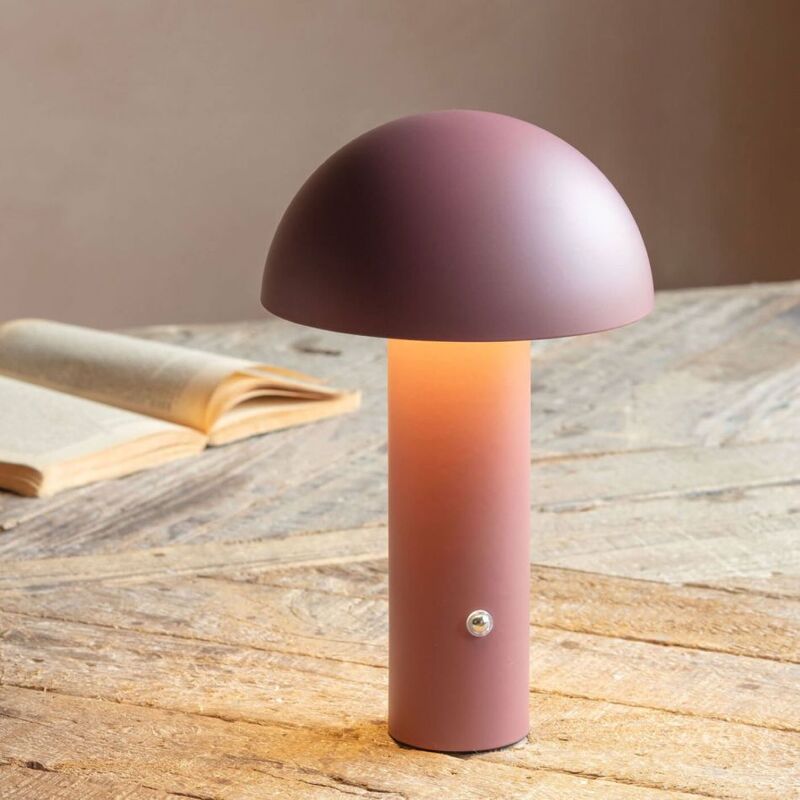 Solana Red Ochre USB Chargeable Dome LED Table Lamp