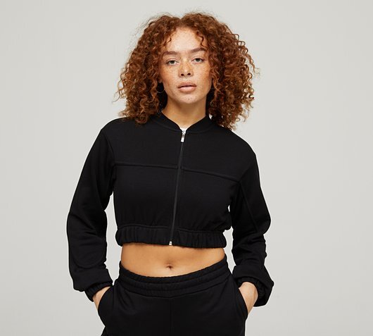 Womens Cadence Oversized Piping Crop Sweatshirt