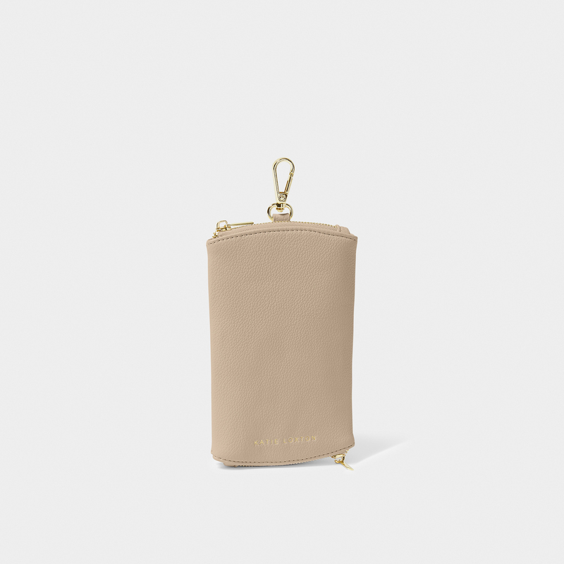 Clip-On Sunglasses Case in Light Taupe