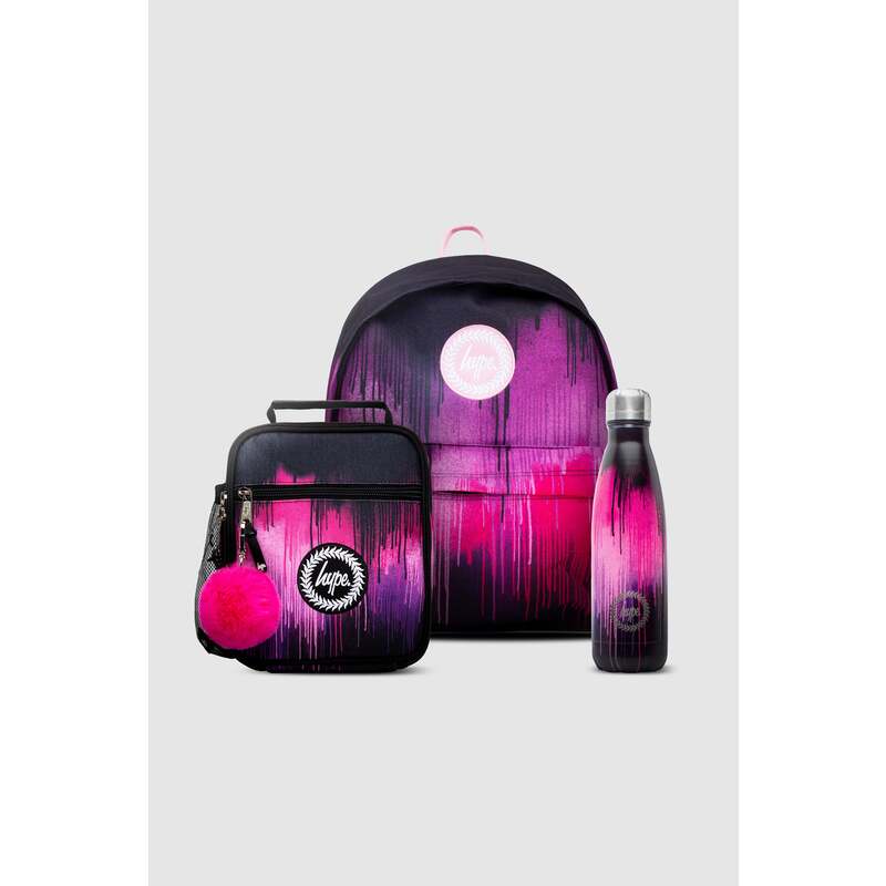 Black & Pink Hype Hearts Drip Backpack Bags