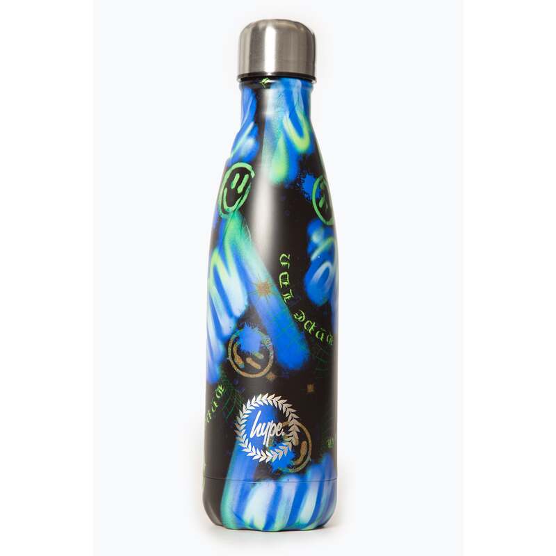 HYPE BLUE ELECTRIC SMILE SCRIPT METAL BOTTLE