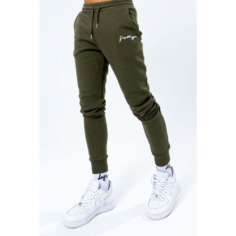 HYPE MENS KHAKI SCRIBBLE LOGO JOGGERS