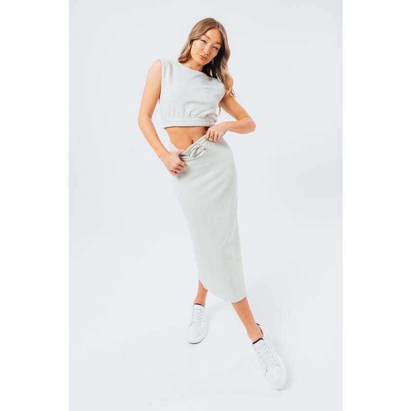 HYPE NUDE SWEAT MIDI SKIRT WOMEN'S LOUNGEWEAR SET