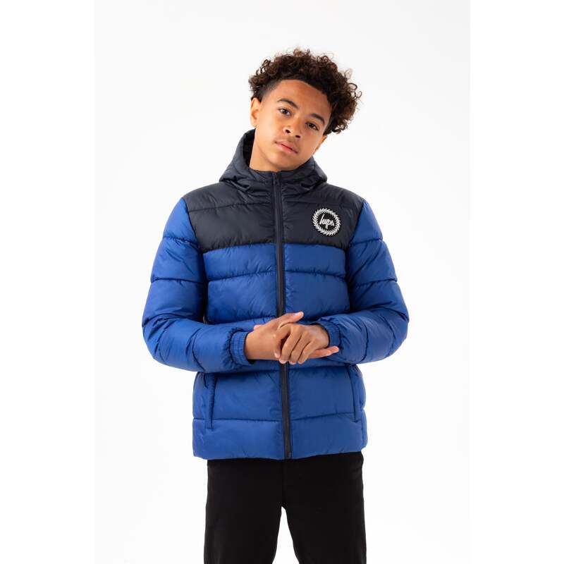 HYPE BOYS COBALT NAVY SHORTS PADDED PANEL EMBROIDERED ARM CREST JACKET