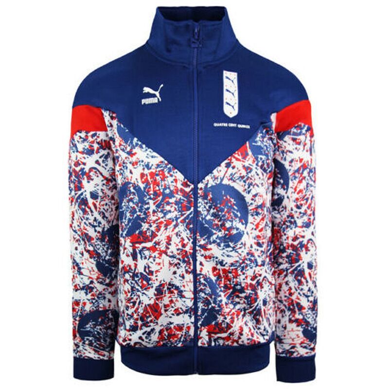 Puma England 3 Lions Sleeve Zip Up Blue Red Men Football Track Jacket 656883 01