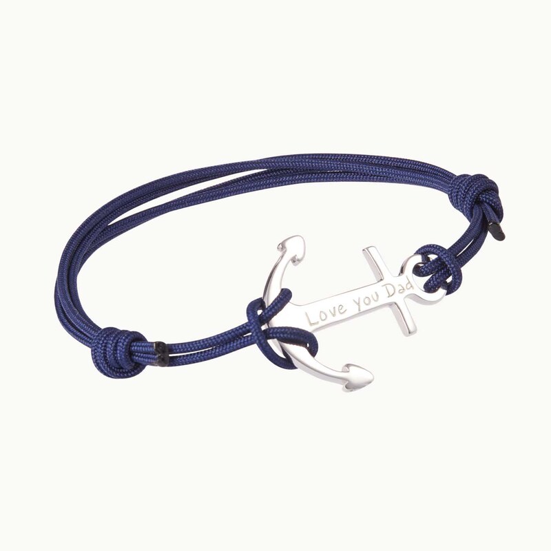 Men's Personalised Anchor Bracelet