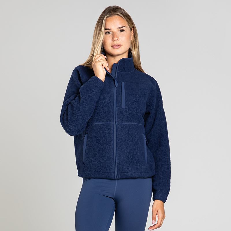Women's Luxe Full Zip Fleece Top Navy