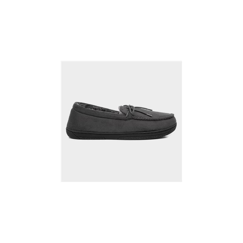The Slipper Company Mens Grey Moccasins