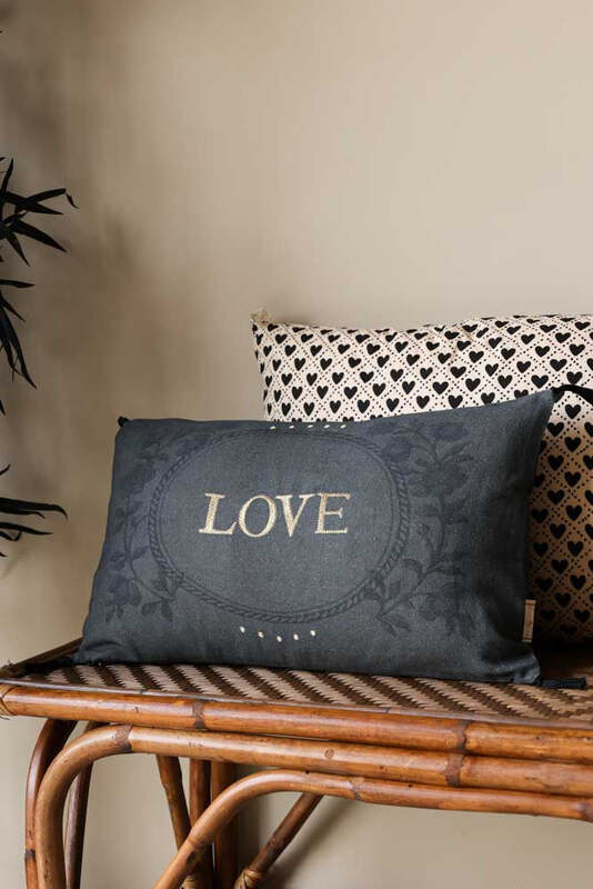 Embroidered Love Cotton Cushion