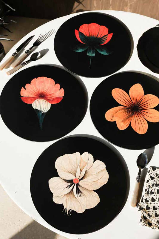 Set Of 4 Beautiful Floral Placemats