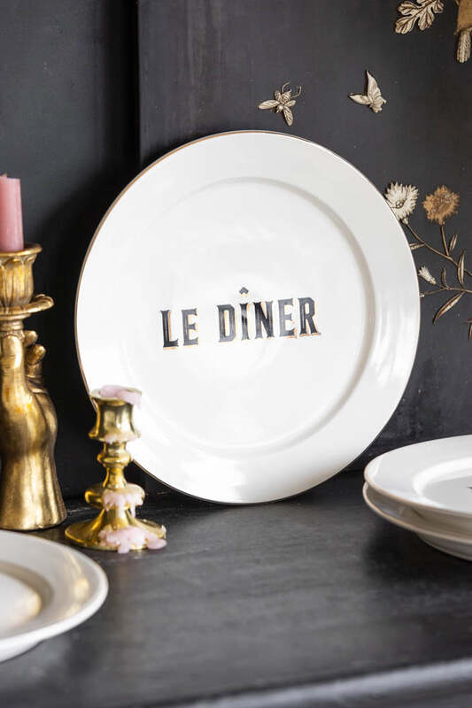 Set Of 4 Le Diner Bistro Dinner Plates