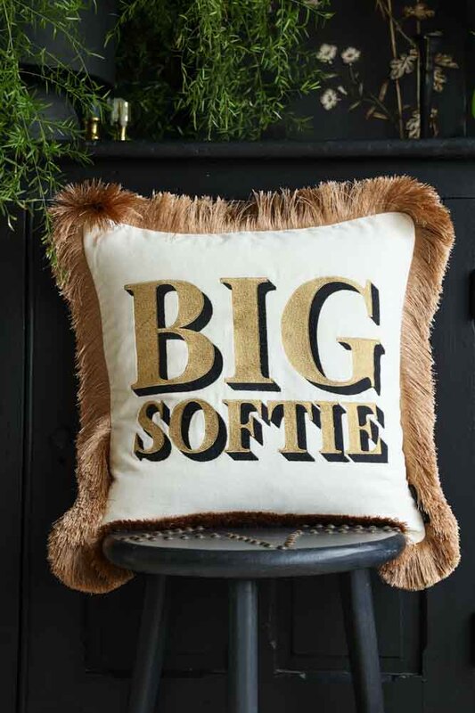 Big Softie Velvet Fringe Feather Filled Cushion