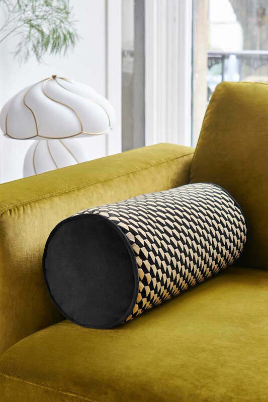 Black Geo Bolster Cushion