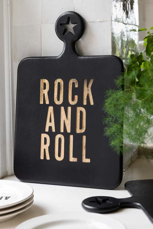 Black Rock And Roll Serving Board