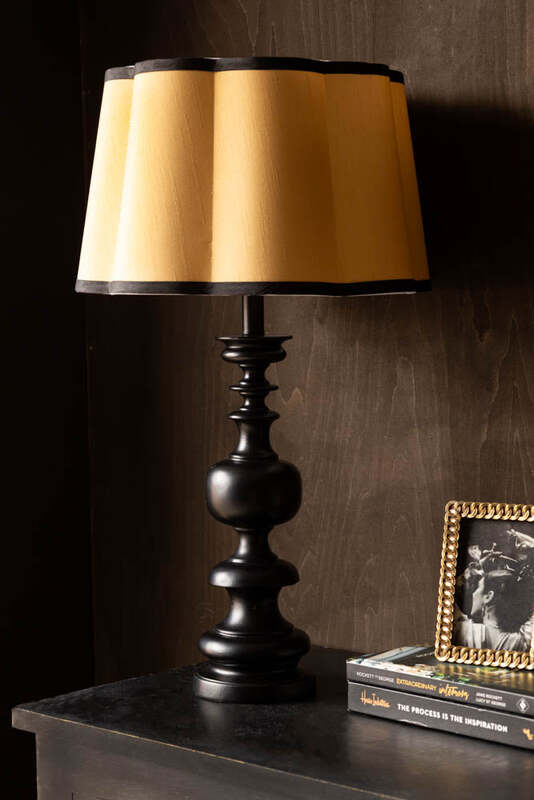 Black Wood Turned Table Lamp Base