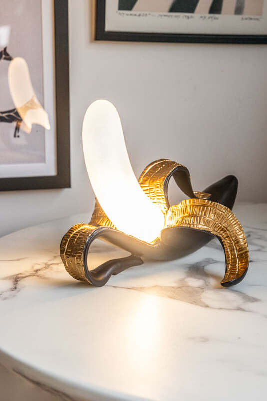 Black & Gold Banana Table Lamp