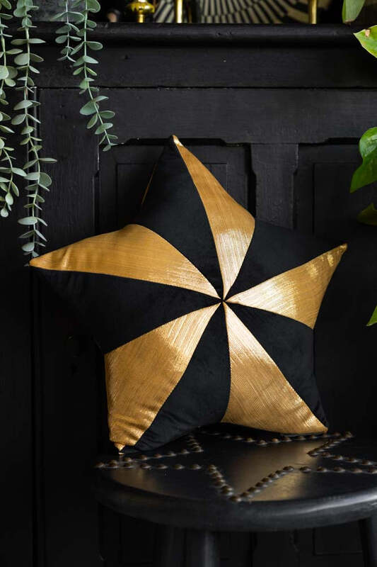 Black & Gold Star Cushion