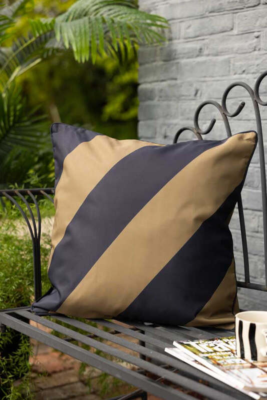 Black & Green Stripe Outdoor Cushion