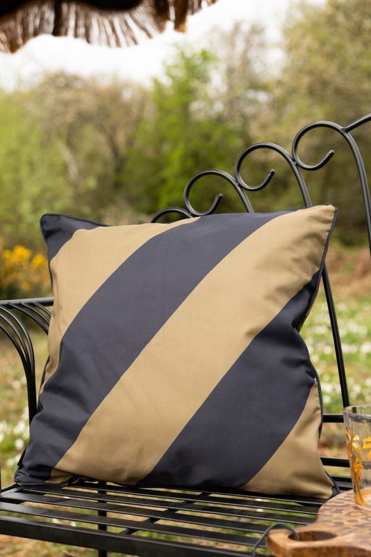 Black & Green Stripe Outdoor Cushion