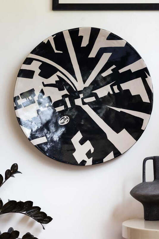 Monochrome Abstract Wall Art Plate