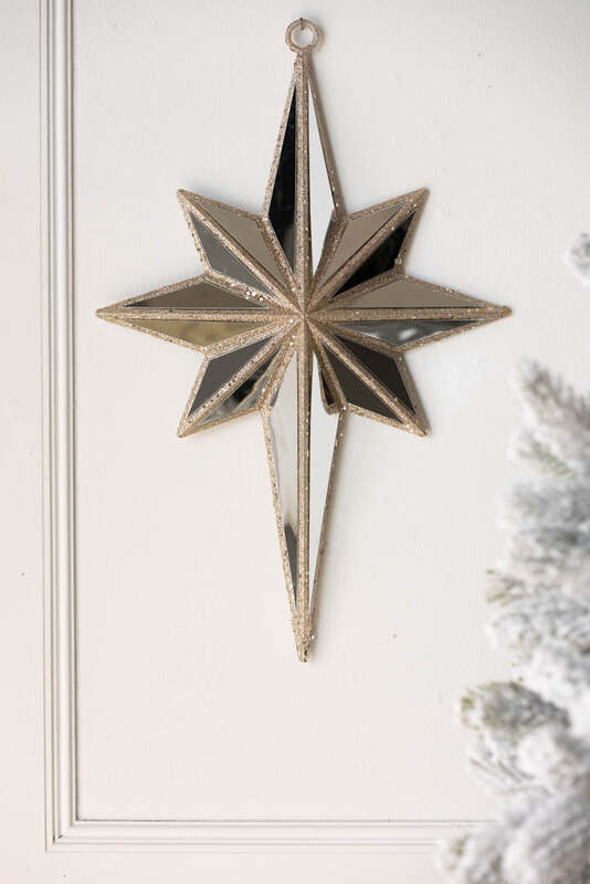 Champagne Gold Mirrored Star Wall Decoration