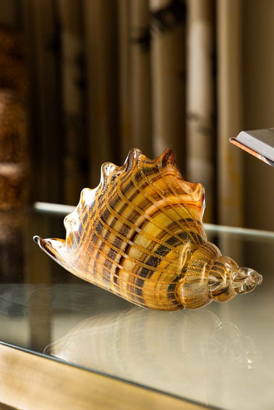 Glass Conch Shell Paperweight Ornament