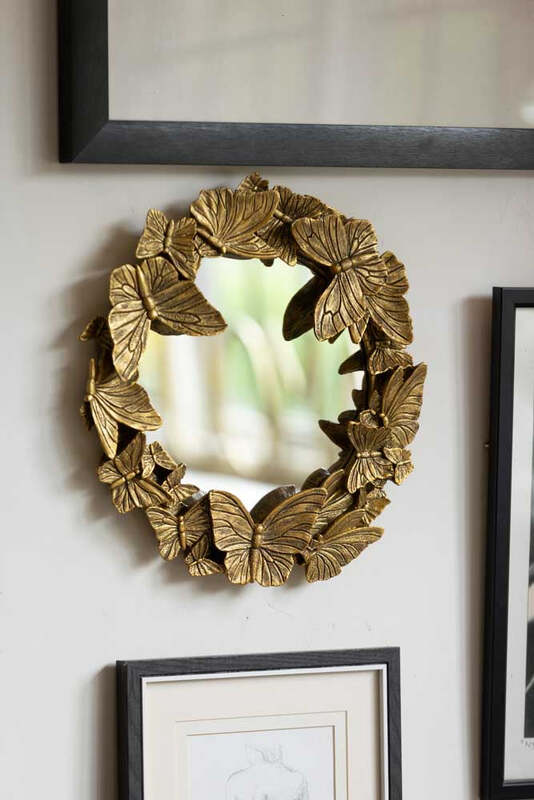 Gold Butterfly Mirror