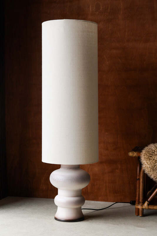 HKliving White/Brown Retro Reactive Glaze Lamp