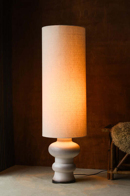 HKliving White/Brown Retro Reactive Glaze Lamp