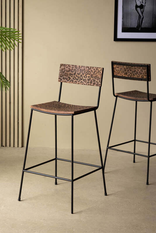 Natural Leopard Love Bar Stool