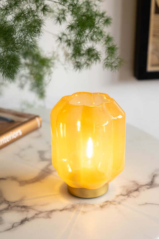 Orange & Gold Battery Powered Table Lamp