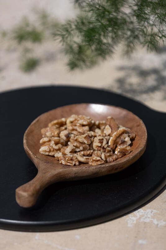 Round Natural Wood Carved Serving Dish