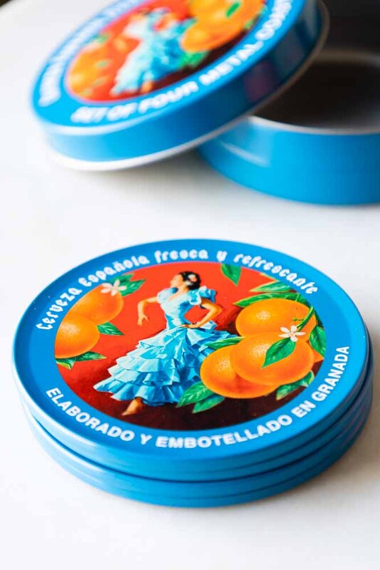 Set of 4 Flamenco & Oranges Coasters