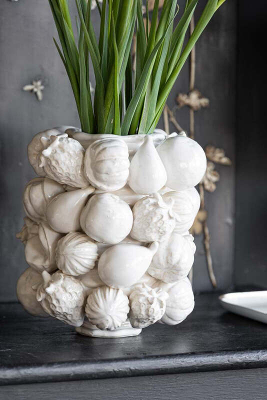 White Fruits Vase