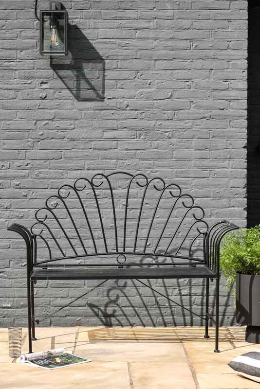 Black Metal Garden Bench