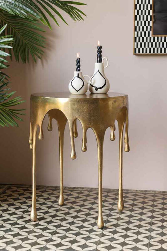 Gold Drip Side Table