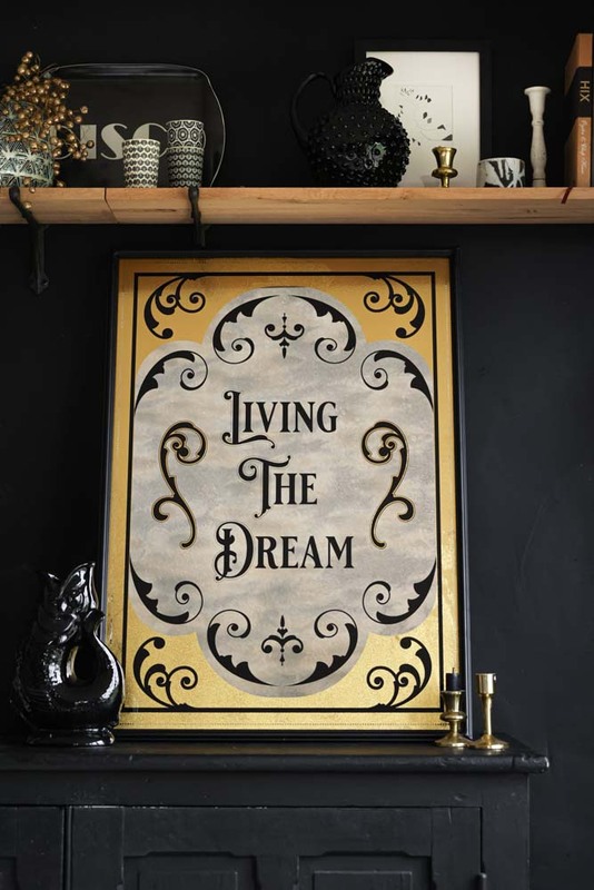 Living The Dream Typography Mirror