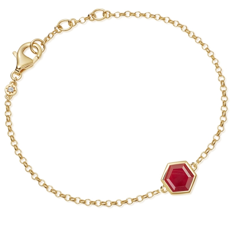 Gold Red Agate Bracelet