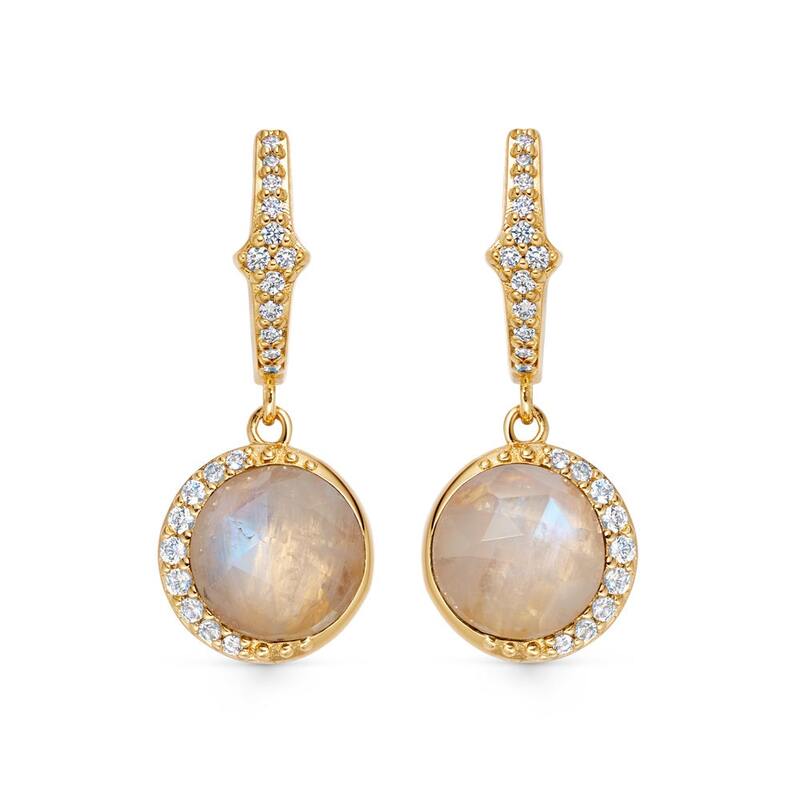 Gold Moonstone Earrings