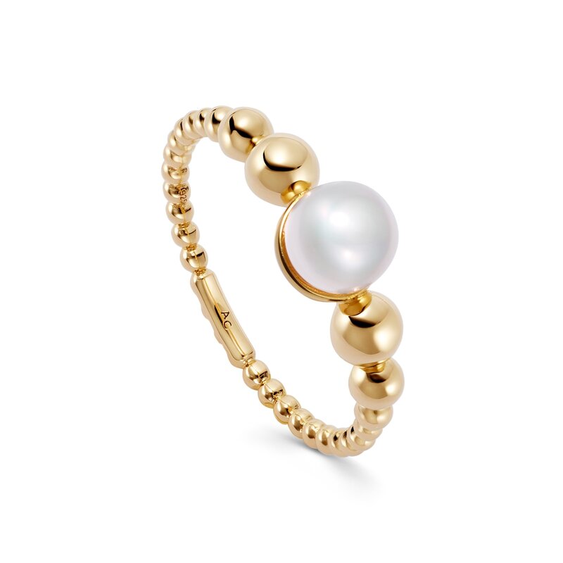 Gold Star Pearl Ring