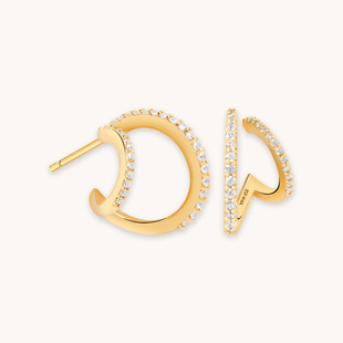 Illusion Crystal Hoops in Gold Db 