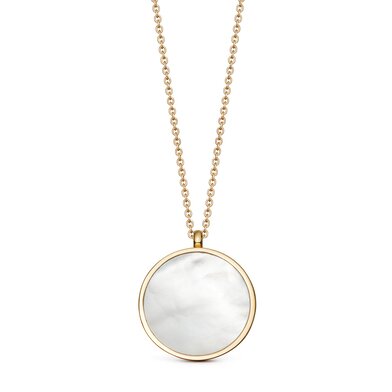 Mother of Pearl Slice Stilla Locket Necklace in Yellow Gold Vermeil